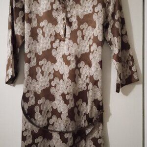 Antilia Femme women's chocolate/white dress sizeL boho retro grunge work